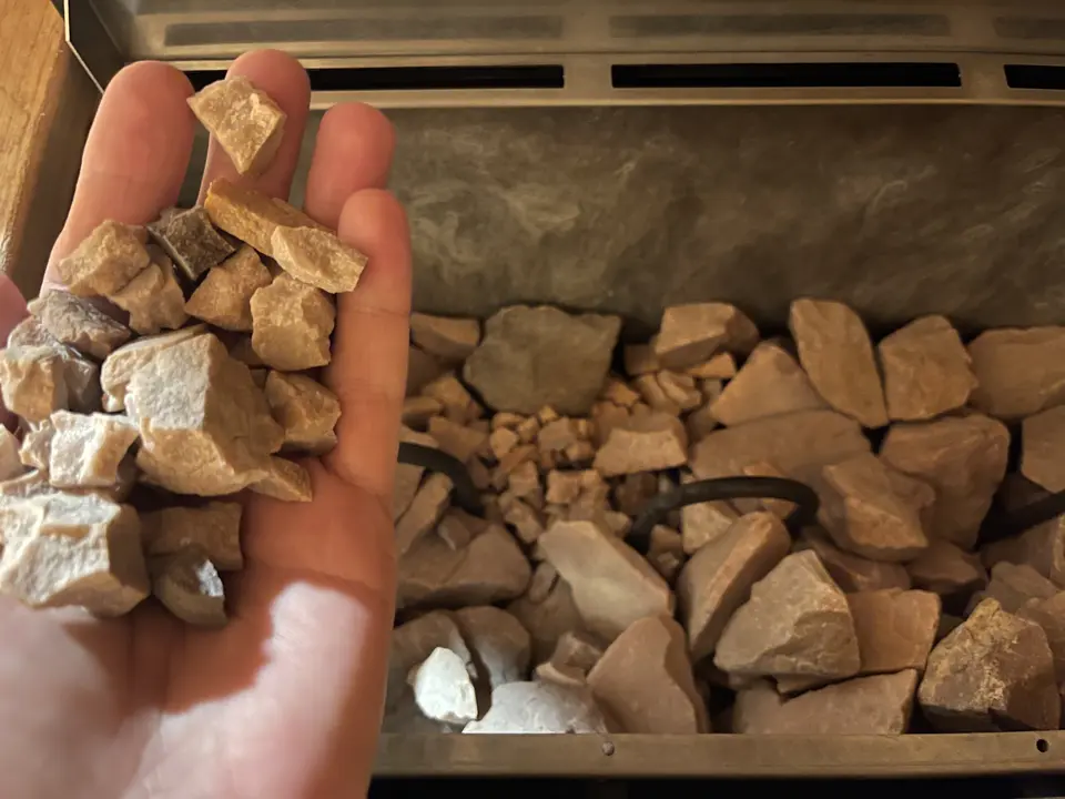 &ldquo;Broken and cracked sauna stones&rdquo;